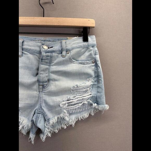 American Eagle Womens Blue Denim Shorts Vintage Hi Rise Festival Size 0 - Picture 3 of 13